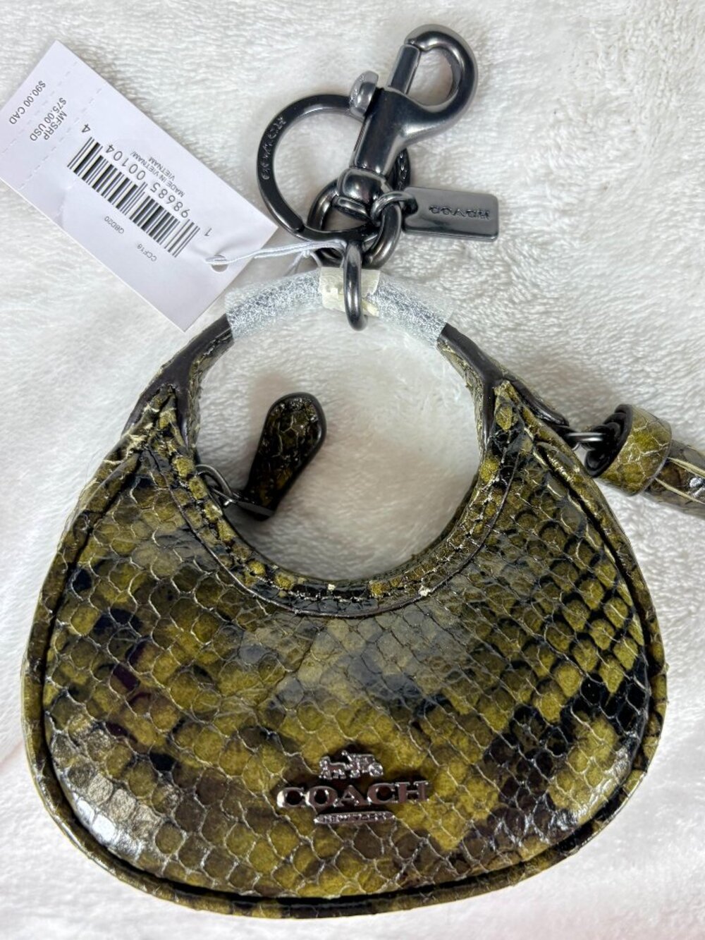 Coach Carmen Bag Charm in Snake Print